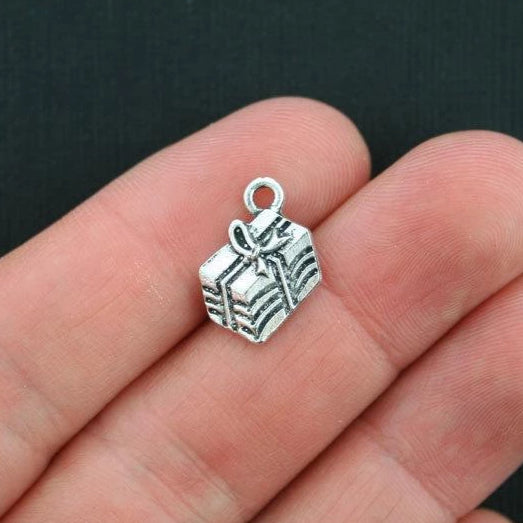 8 Gift Antique Silver Tone Charms - SC505