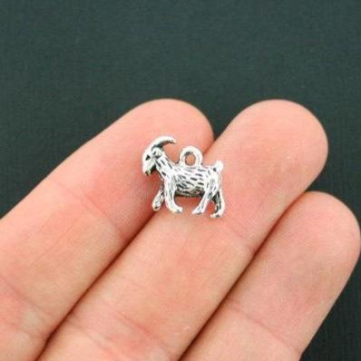 8 Goat Antique Silver Tone Charms 3D - SC5554