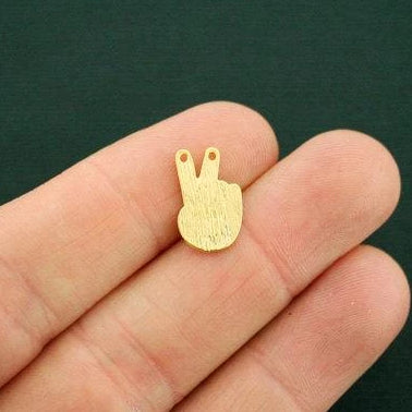 8 Hand Sign Connector Gold Tone Charms - GC1080