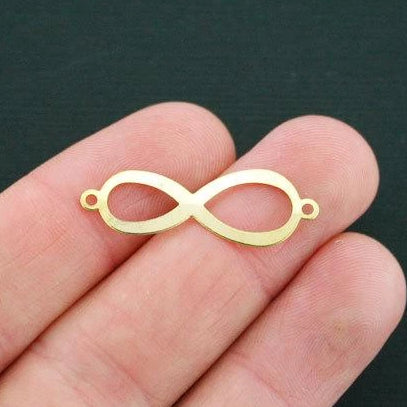 8 Infinity Connector Gold Tone Charms 2 Sided - GC111
