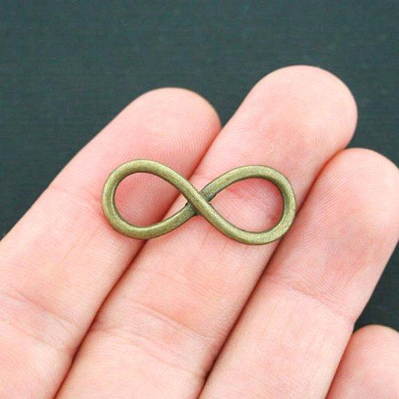 SALE 8 Infinity Antique Bronze Tone Charms 2 Sided - BC1135