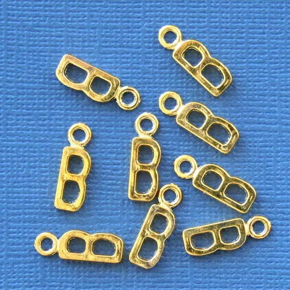 SALE 8 Letter B Alphabet Gold Tone Charms - GC182