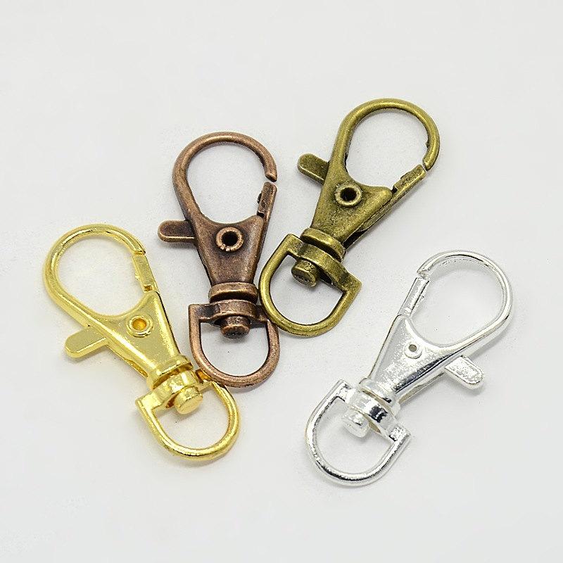 Assorted Tone Swivel Lobster Clasps - 37mm x 15mm - 8 Pieces 2 of Each Tone - Z082