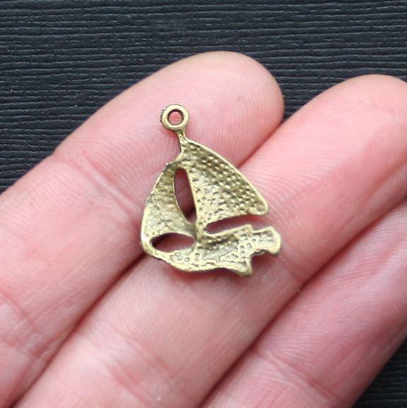 8 Sailboat Antique Bronze Tone Charms - BC851