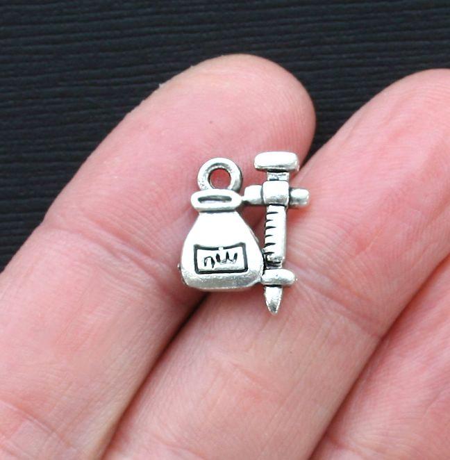 8 Syringe Antique Silver Tone Charms - SC2969