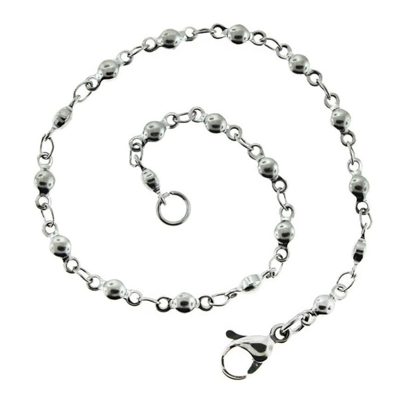 Stainless Steel Round Link Chain Bracelet 8" - 5mm - 1 Bracelet - N545