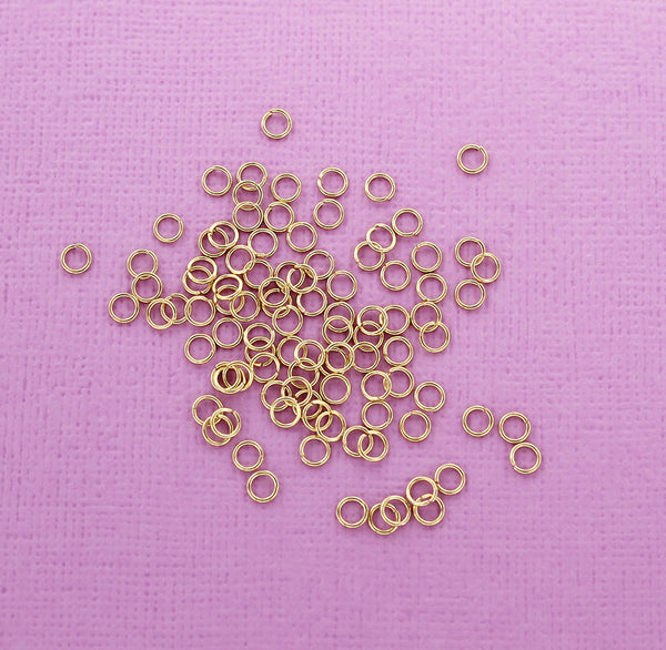Gold Stainless Steel Jump Rings 4mm x 0.6mm - Open 22 Gauge - 25 Rings - SS048