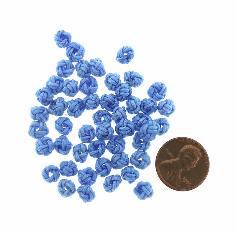 Perles rondes en polyester 5 mm x 6 mm - Bleu nautique - 20 perles - BD445
