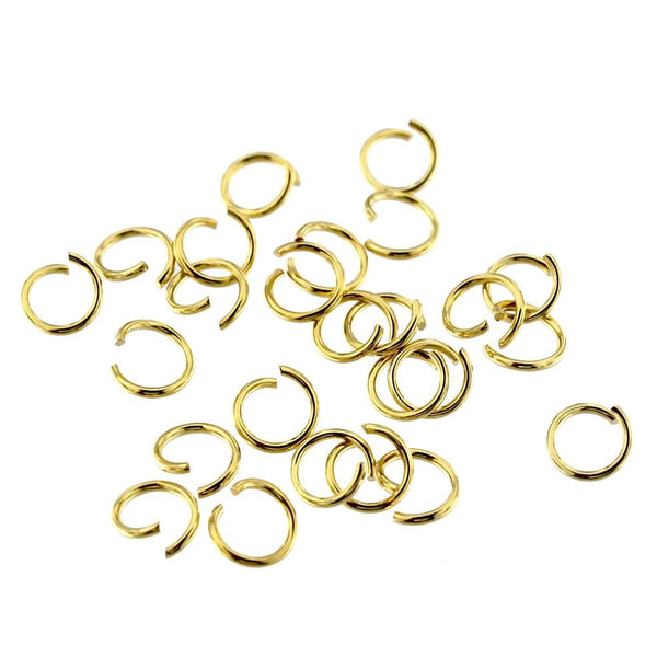 Gold Stainless Steel Jump Rings 6mm - Open 20 Gauge - 50 Rings - J168
