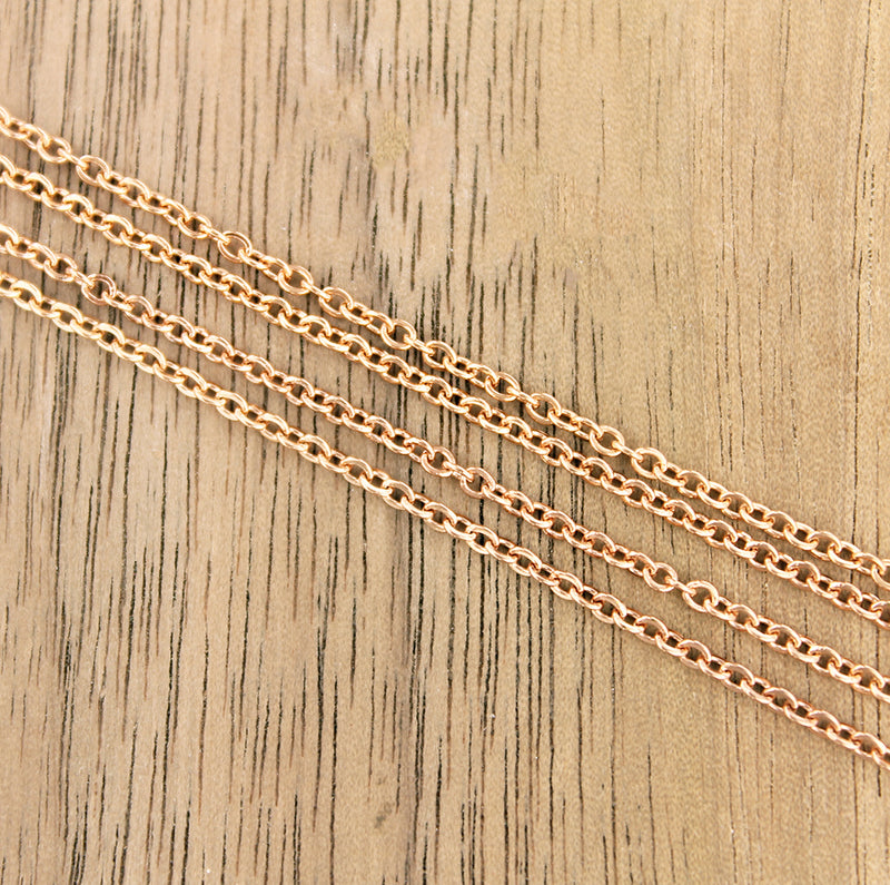 Rose Gold Stainless Steel Necklace 18"- 1.5mm - 10 Necklaces - N531
