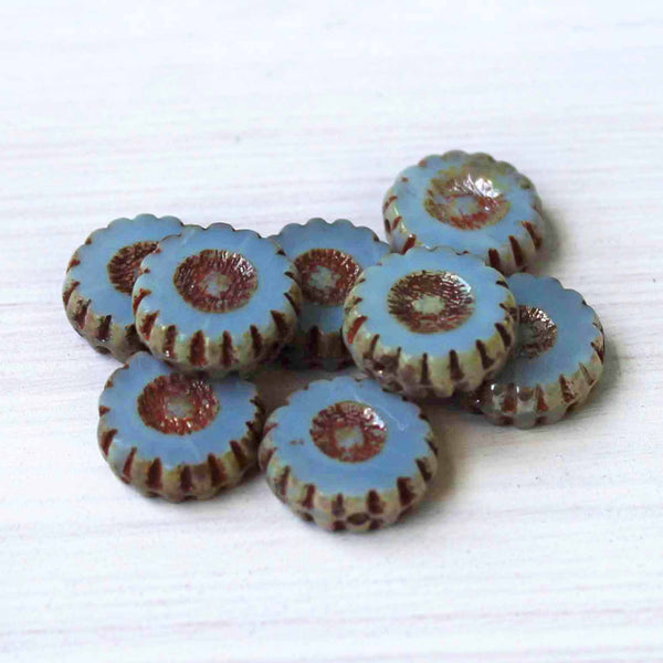*5* 22x21mm Floral Enamel Cow Head Charms #5 Czech Glass Beads by GR8BEADS - The Bead Obsession