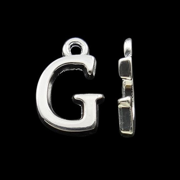 5 Letter G Alphabet Silver Tone Charms - SC2342