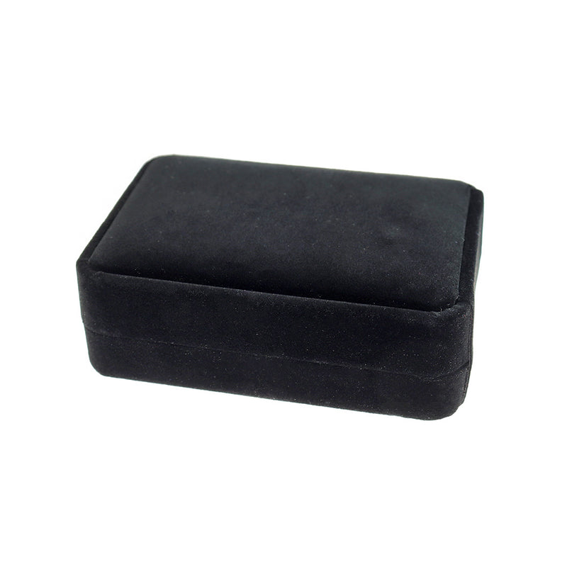 Velvet Necklace Box - Black - 10cm x 7cm - 1 Piece - TL225