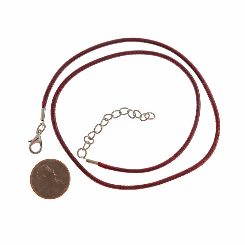 Brown Wax Cord Necklace 17" Plus Extender - 3mm - 25 Necklaces - N133