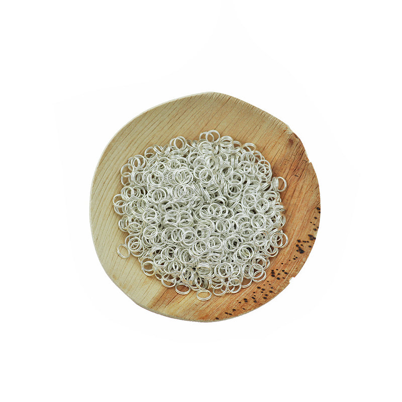Anneaux fendus argentés 6 mm x 0,6 mm - Calibre 22 ouvert - 800 anneaux - J021