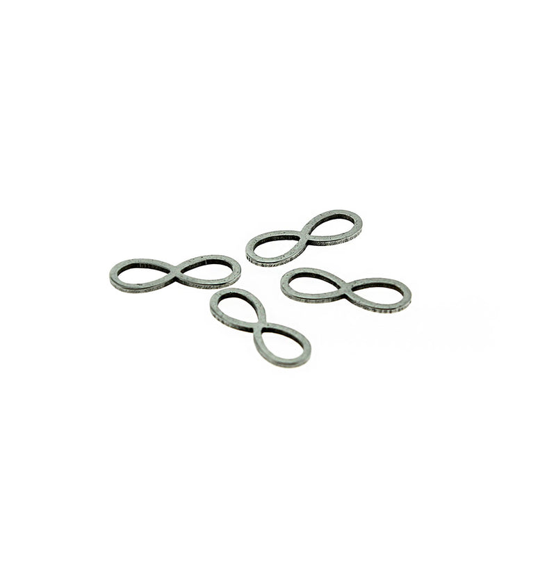 8 Infinity Silver Tone Stainless Steel Charms 2 Sided - MT733