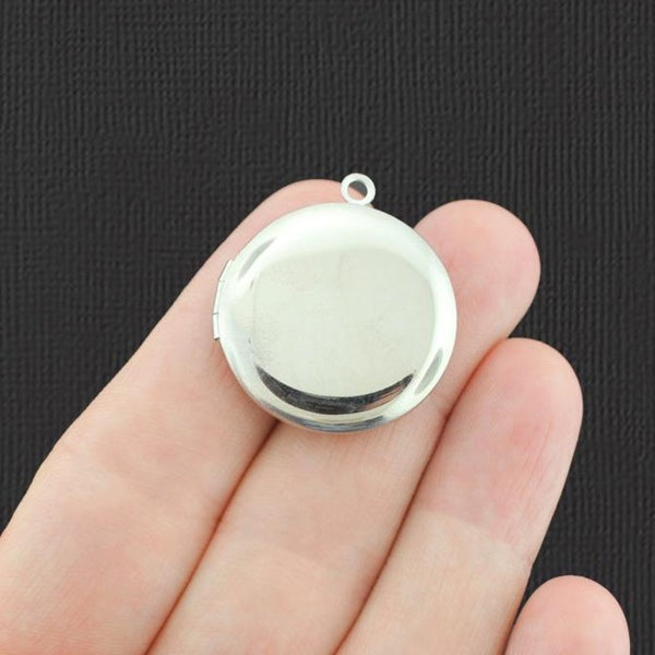 Locket Silver Tone Stainless Steel Charm 3D - SSP015