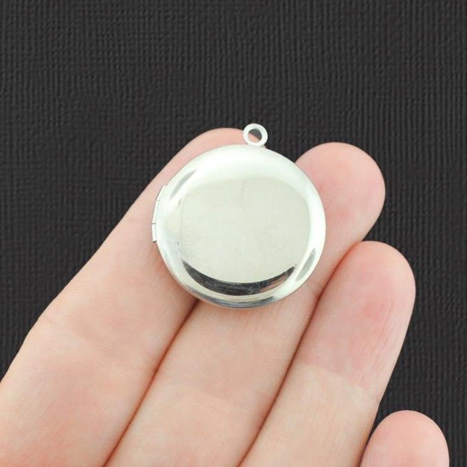 Locket Silver Tone Stainless Steel Charm 3D - SSP015
