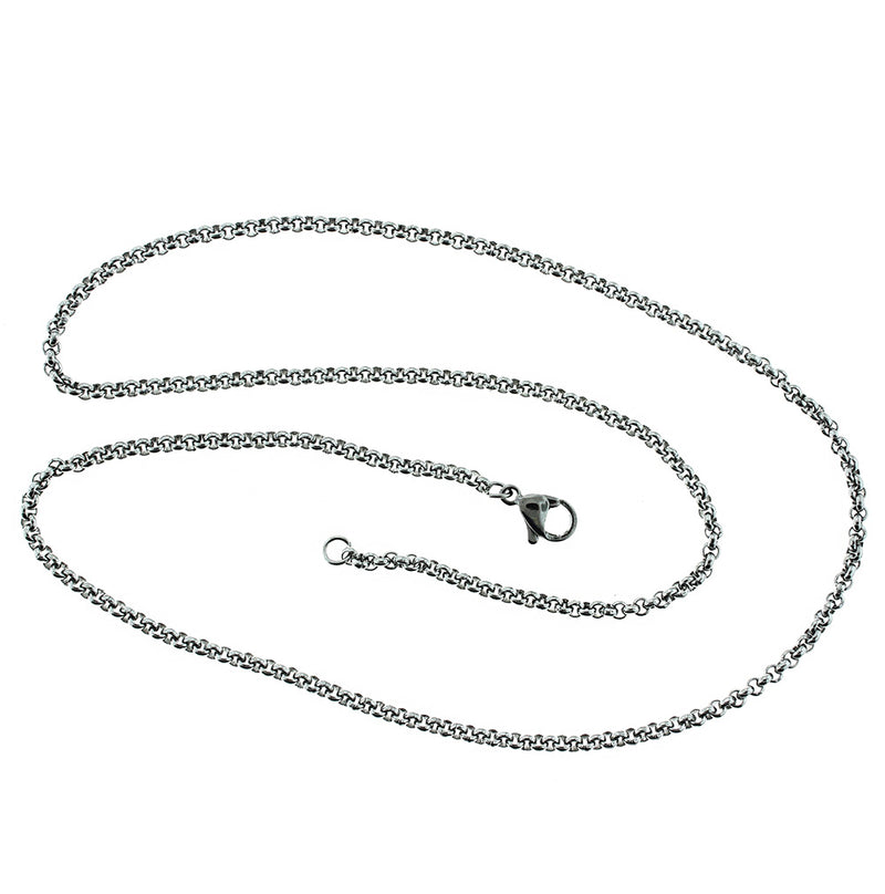 Stainless Steel Rolo Chain Necklace 20"- 2mm - 1 Necklace - N581