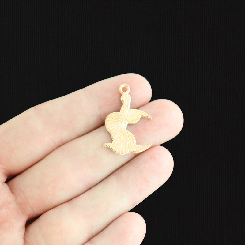 4 Snake With Crescent Moon Gold Tone Enamel Charms - E1533