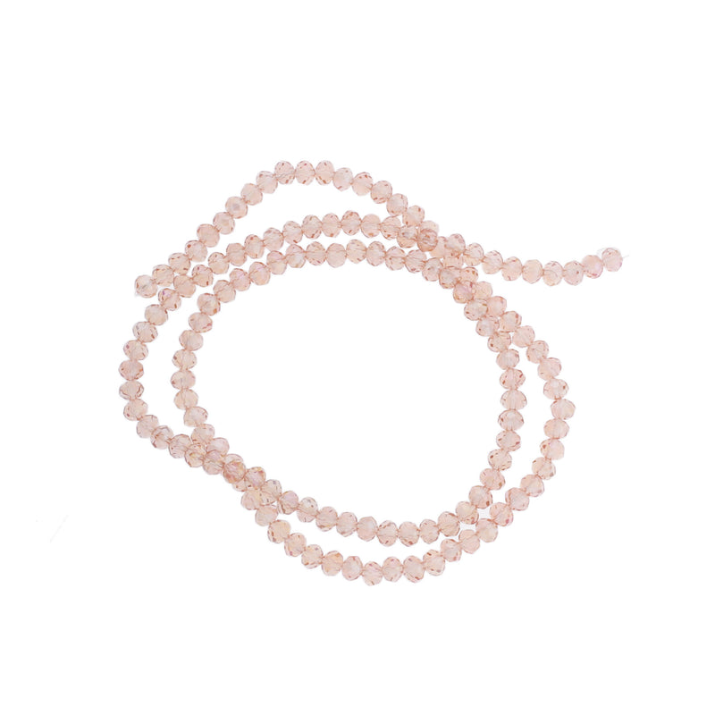 Faceted Glass Beads 4mm - Electroplated Peach - 1 Strand 140 Beads - BD600