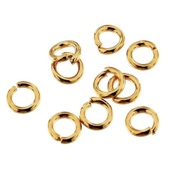 Anneaux en acier inoxydable doré 6 mm - calibre 16 ouvert - 50 anneaux - J142