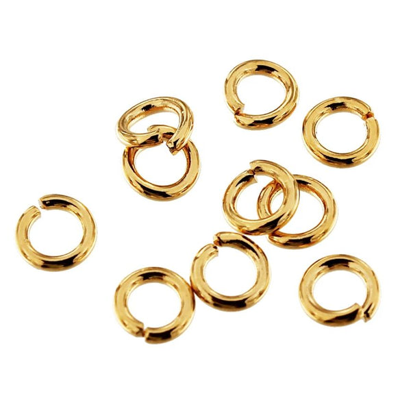Gold Stainless Steel Jump Rings 6mm - Open 16 Gauge - 50 Rings - J142