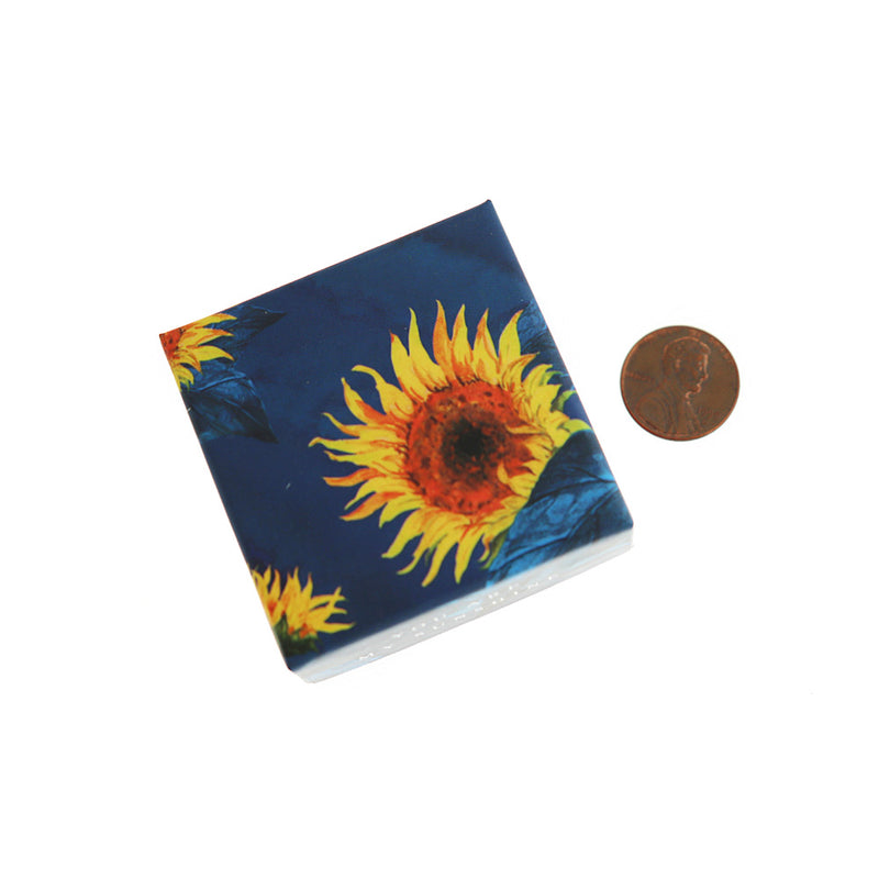 Sunflower Jewelry Box - Blue and Yellow - 5cm x 5cm - 5 Pieces - TL034