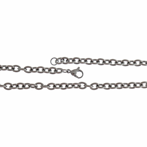 Stainless Steel Cable Chain Necklaces 21" - 5mm - 5 Necklaces - N147