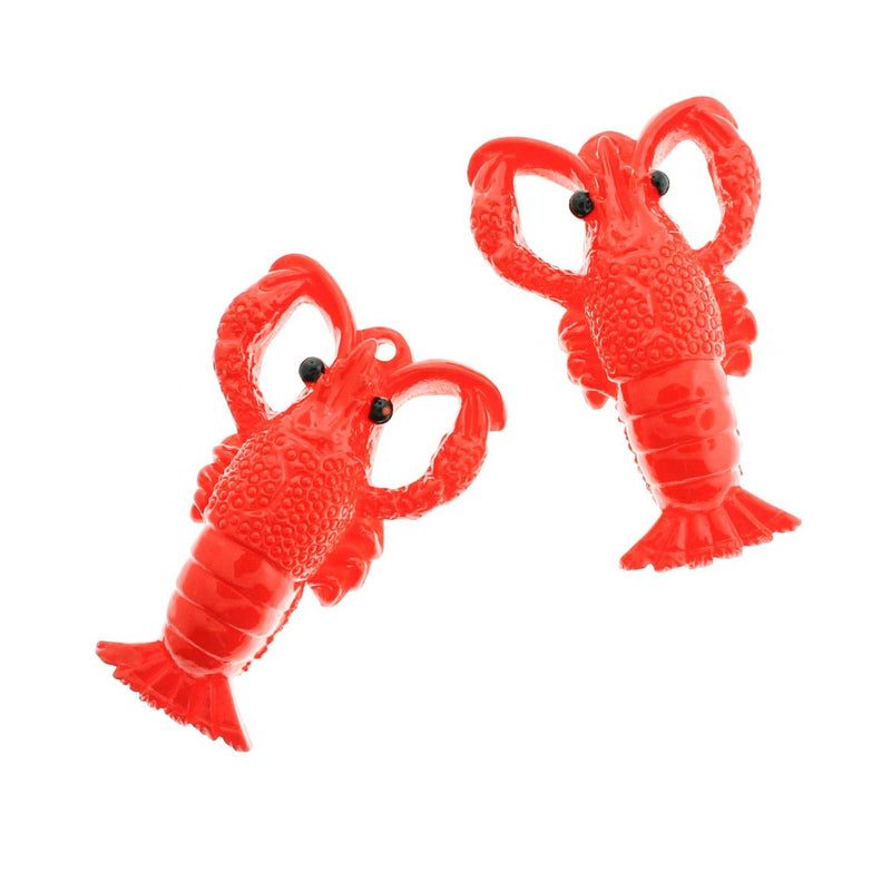 4 Lobster Resin Charms - K239