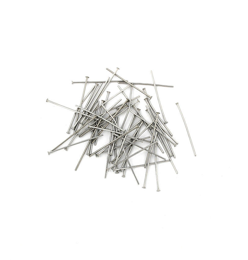 Stainless Steel Flat Head Pins - 25mm - 50 Pieces - PIN051
