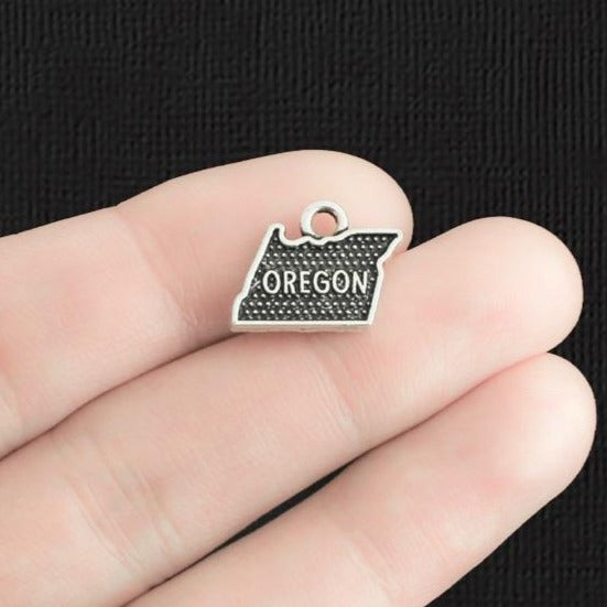 4 Oregon State Antique Silver Tone Charms 2 Sided - SC5223