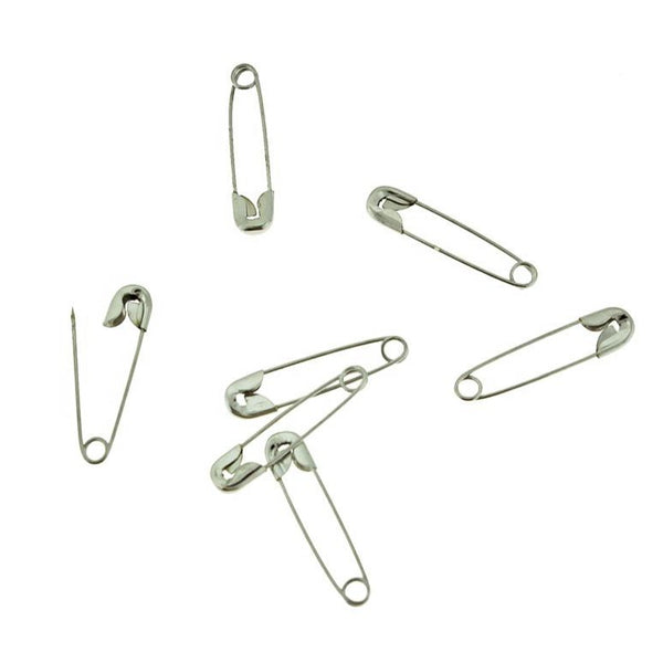 Silver Tone Safety Pins - 19mm x 5mm - 250 Pieces - PIN114