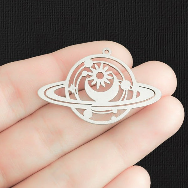 Planet Stainless Steel Charm 2 Sided - SSP414