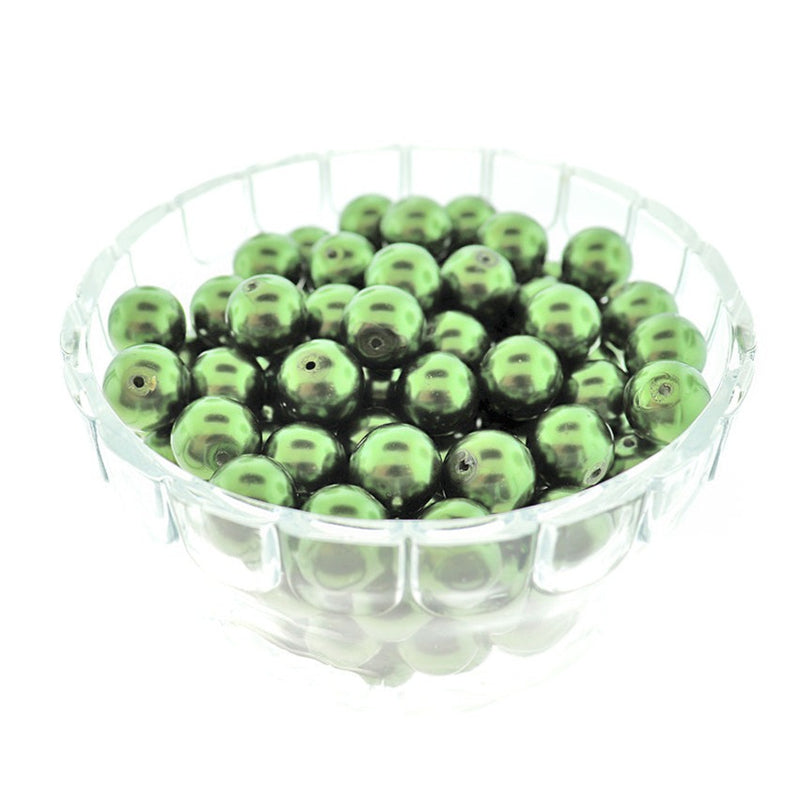 Round Resin Beads 14mm - Bright Green - 25 Beads - BD2480
