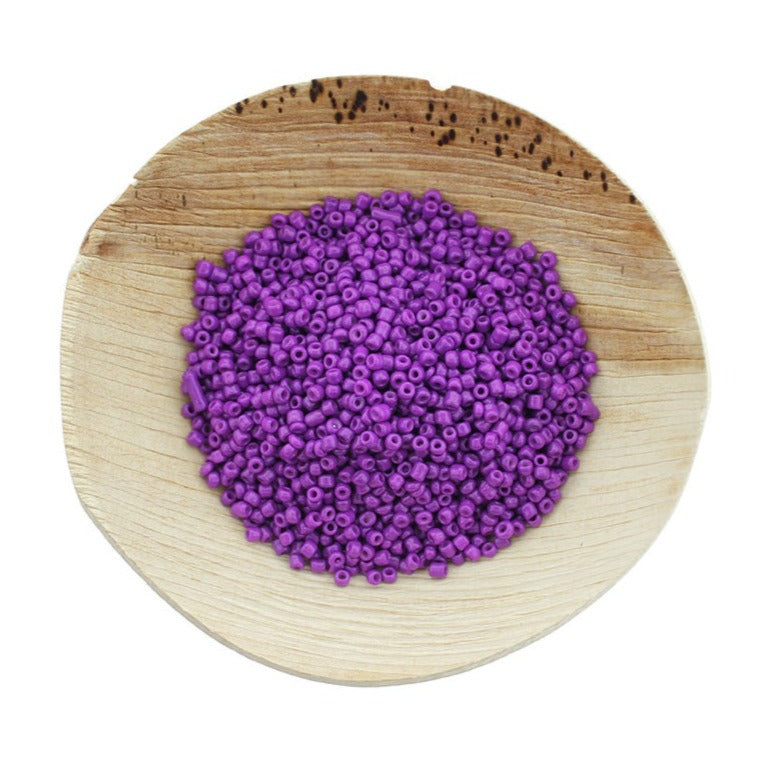 Perles de verre rocailles 10/0 2mm - Violet - 50g 1200 Perles - BD2512