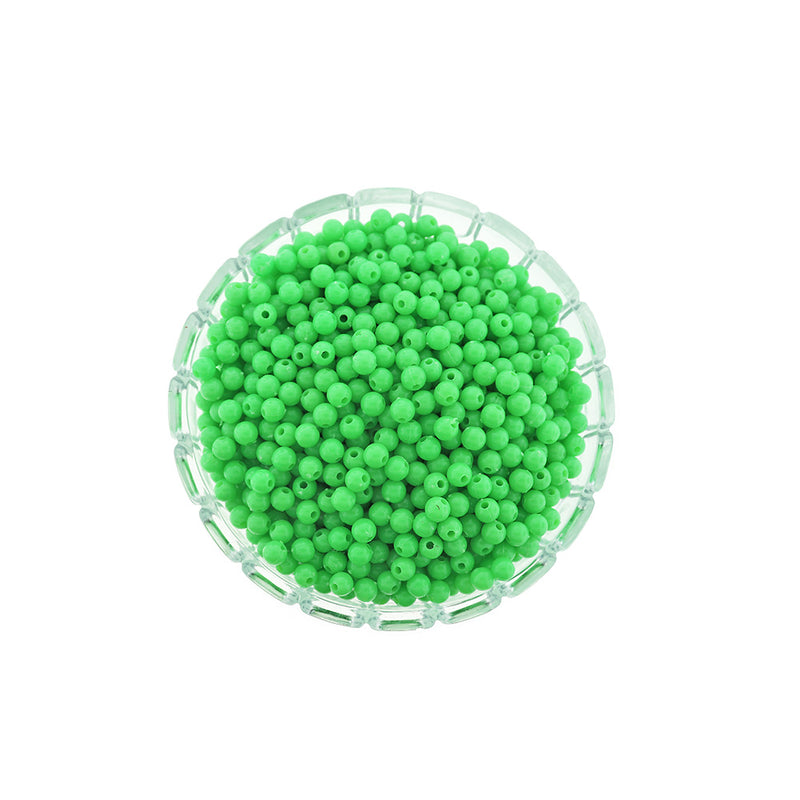 Round Resin Beads 6mm - Lime Green - 50 Beads - BD2210