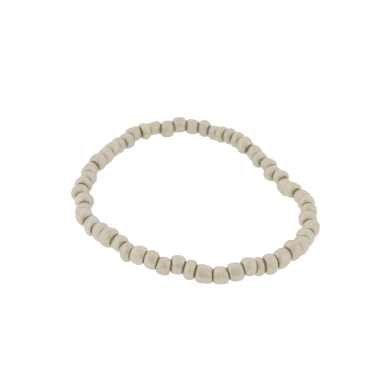 Bracelet Perles de Verre Graines - 65mm - Gris - 1 Bracelet - BB105
