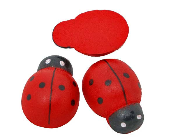 50 coccinelles en bois - 20 mm - Parfait pour le scrapbooking et l'artisanat - Z055