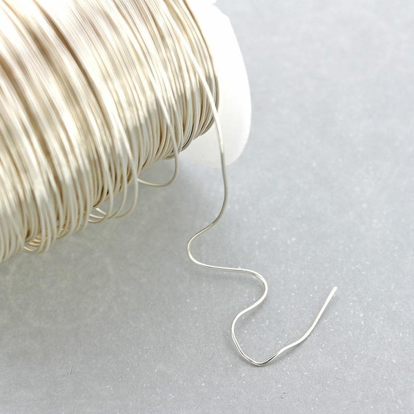 Craft Wire - 0.5mm or 24 Gauge - Silver Tone Plated Copper - Tarnish Resistant - 1m or 3.25 ft - Bulk Pricing Options - CH091