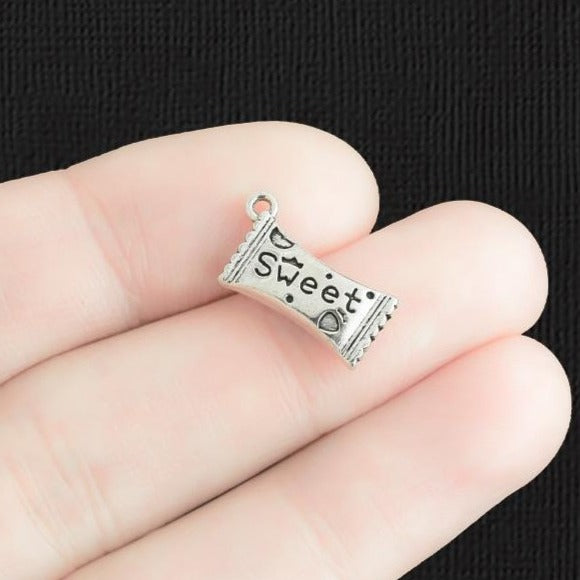 4 Candy Antique Silver Tone Charms - SC2414