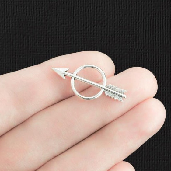 10 Arrow Antique Silver Tone Charms 2 Sided - SC702