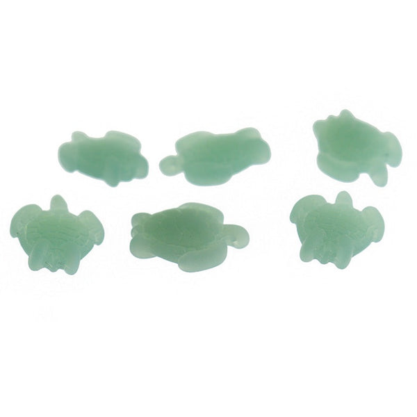 Breloque en verre de mer de culture tortue vert menthe - U104