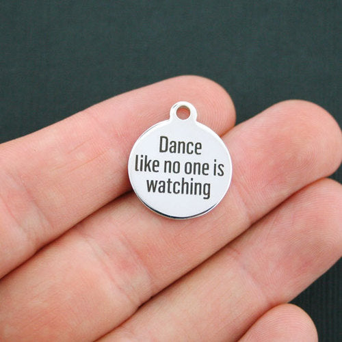 Breloques en acier inoxydable de danse - Comme si personne ne regardait - BFS001-0088