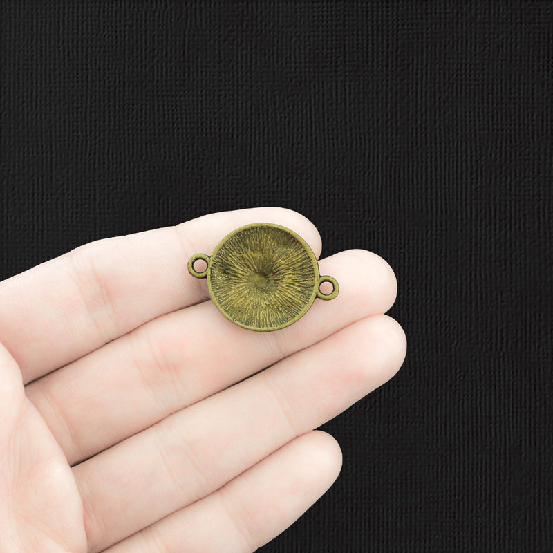 6 connecteurs de cercle breloques de ton bronze antique - BC597