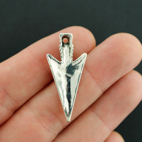 4 Arrowhead Antique Silver Tone Charms - SC7947