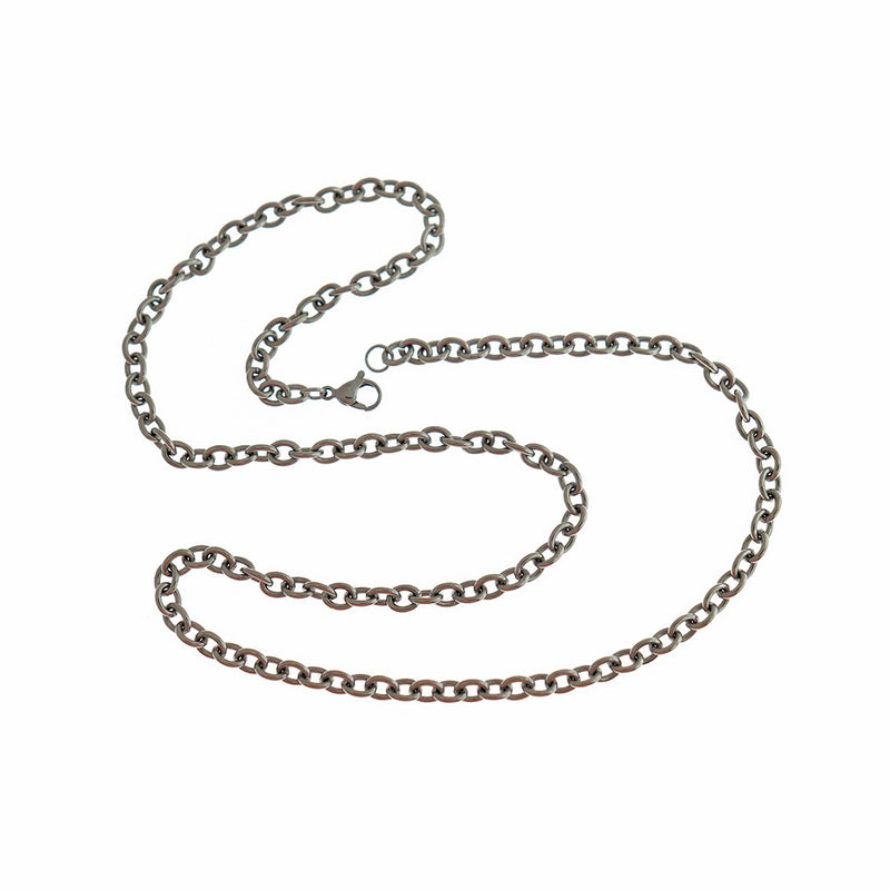 Stainless Steel Cable Chain Necklaces 21" - 5mm - 5 Necklaces - N147