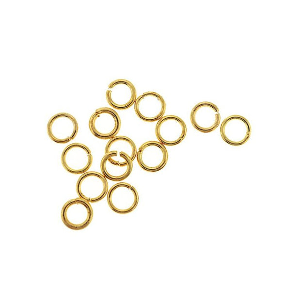 Gold Tone Jump Rings 8mm x 1.5mm - Open 15 Gauge - 250 Rings - J195