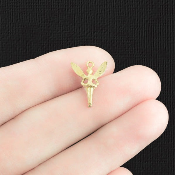 4 Blue Fairy Gold Tone Enamel Charms - E1314