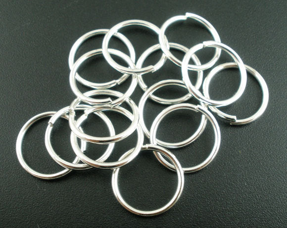 Silver Tone Jump Rings 16mm x 1.5mm - Open 15 Gauge - 50 Rings - J011